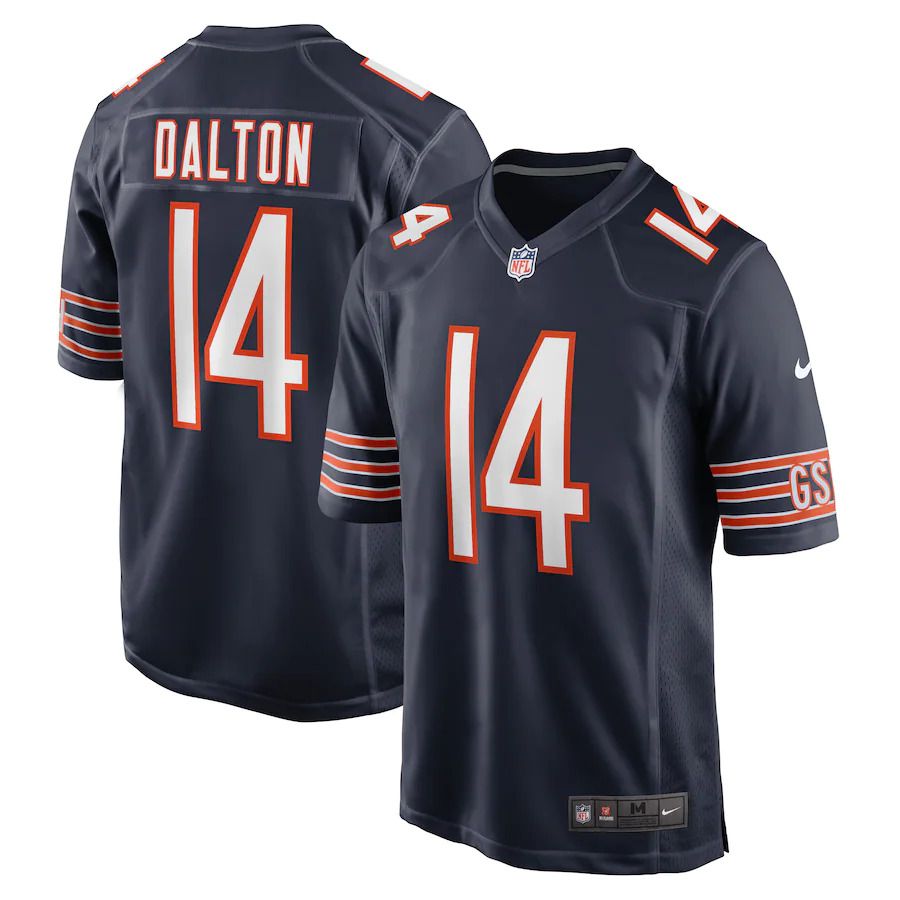 Men Chicago Bears #14 Andy Dalton Nike Navy Game Player NFL Jersey
